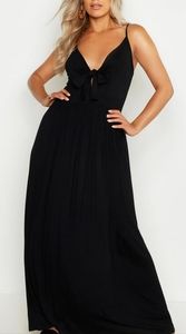 Boohoo Plus Knot Front Maxi Dress